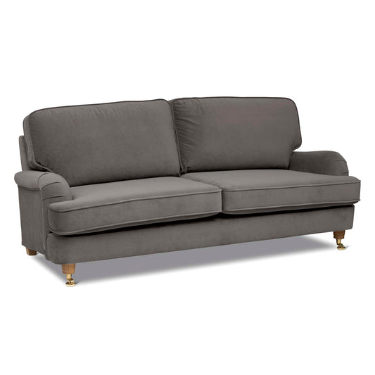 Howard sofá de 3 plazas terciopelo gris