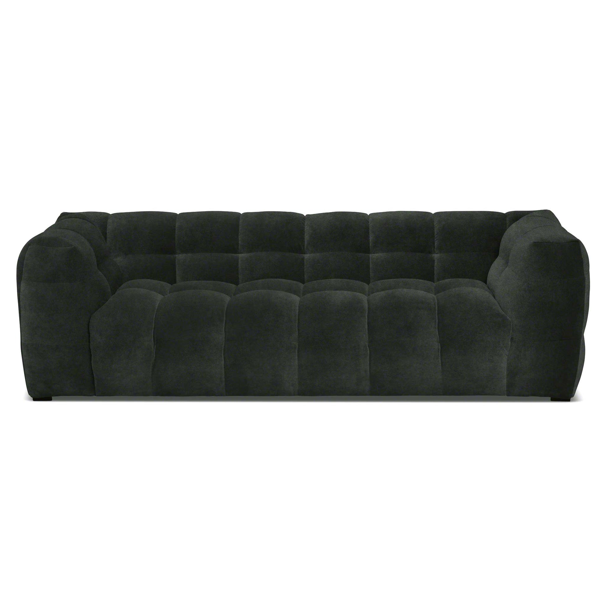 Djup 3-sits design sammets soffa Caesar i mörk grön sammet av högsta kvalitet.
