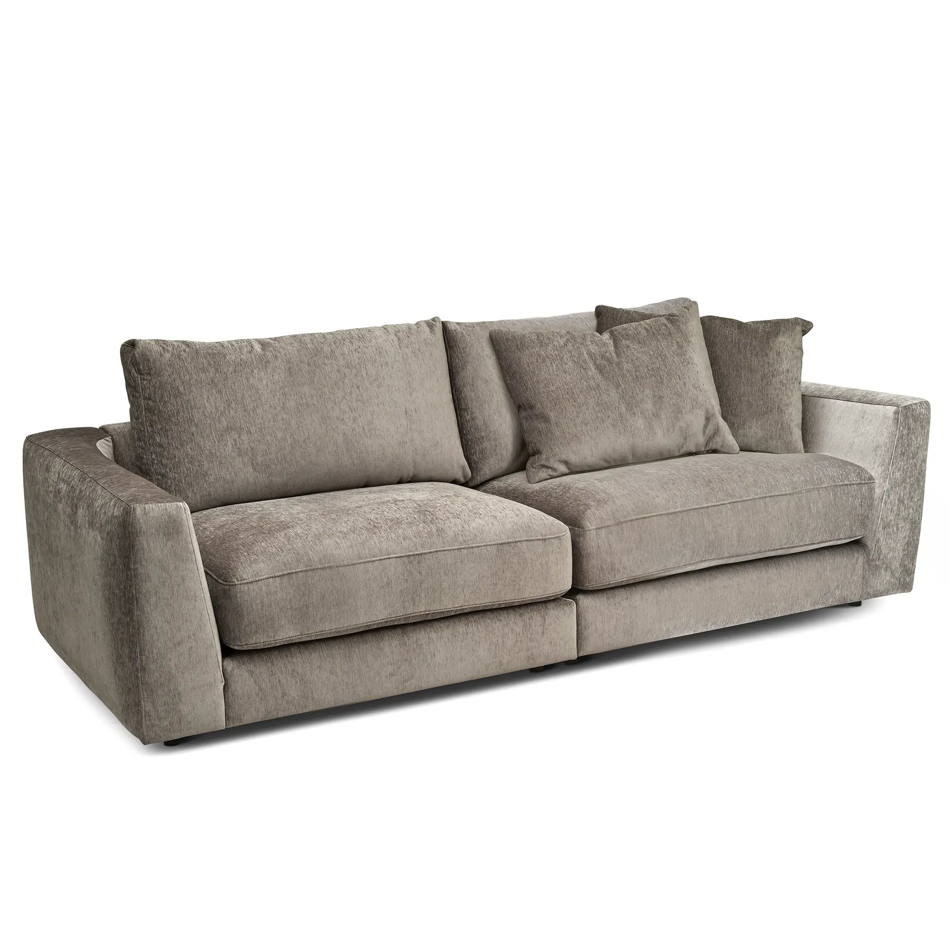 Stor khakibrun 3-sits soffa som är en riktigt bra allround soffa
