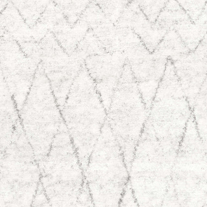 Stor måttbeställd gråvit fluffig matta