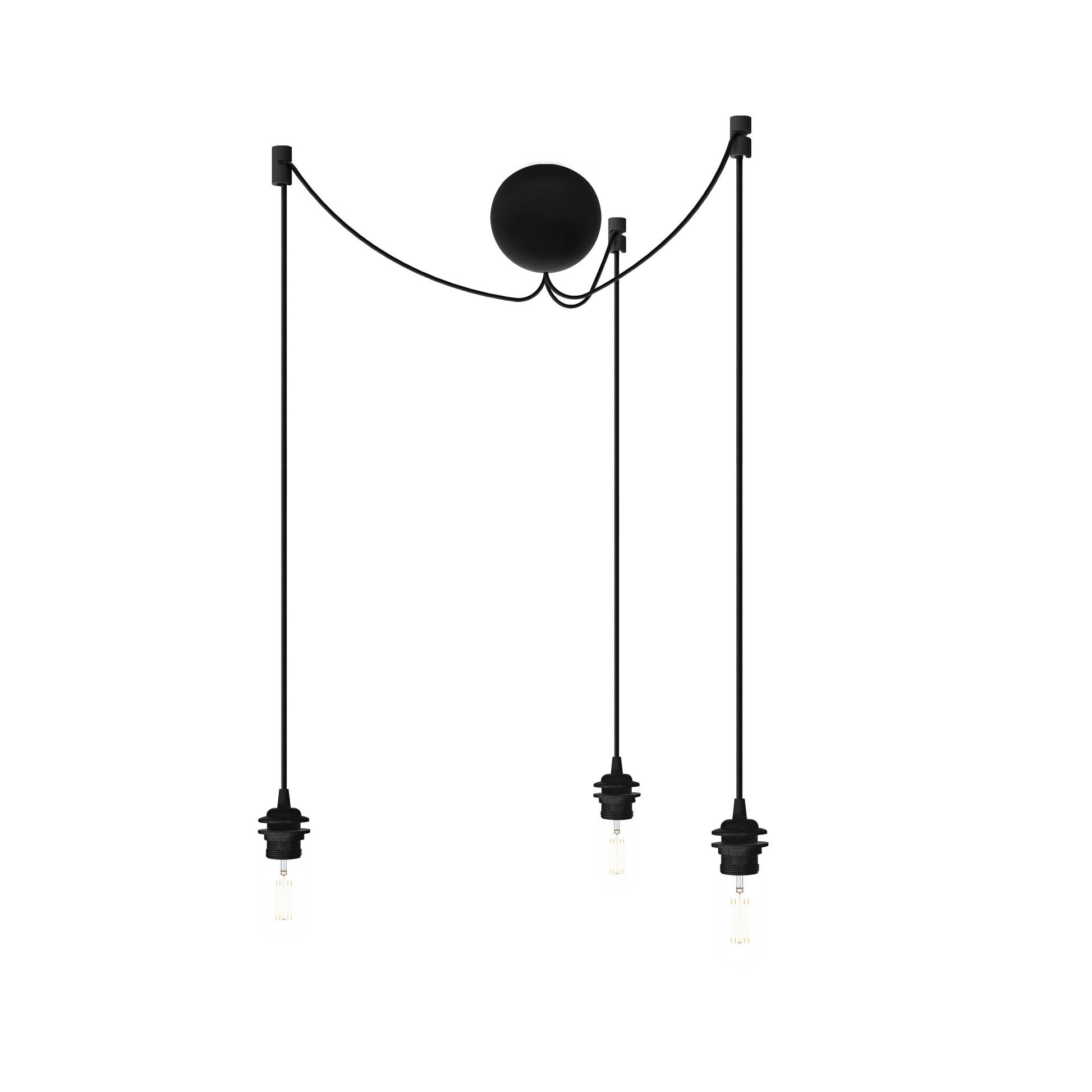 Cannonball svart taklamphållare för tre lampskärmar från Umage